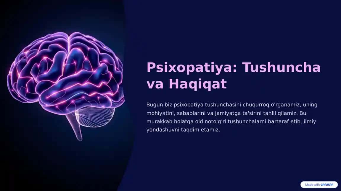 Psixopatiya: Tushuncha va Haqiqat