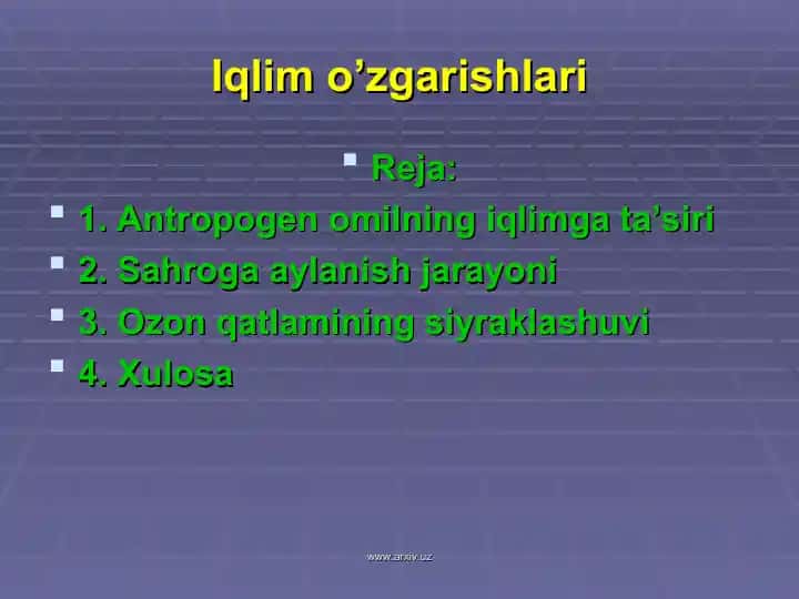 Iqlim o’zgarishlari