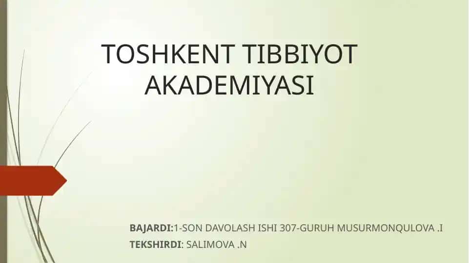 Nafas yo’llarida yot tana .shoshilinch tibbiy yordam
