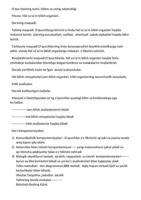 Odam va uning salomatligi