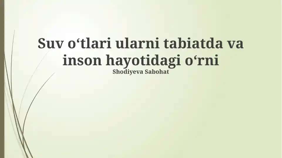 O'tlarning Dorivor Xususiyatlari