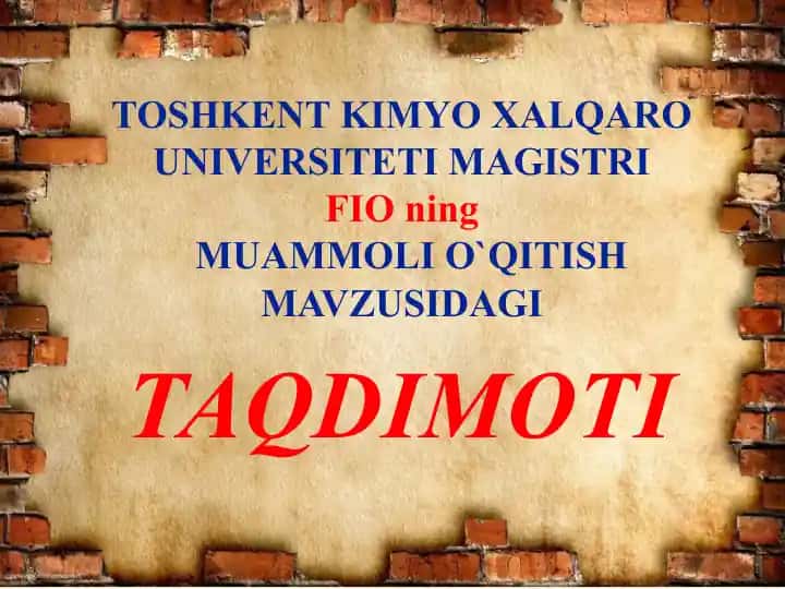 Muammoli o'qitish texnologiyasi
