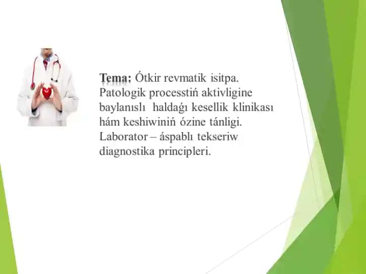 Balalarda revmatizmning bağımsız diagnostikası