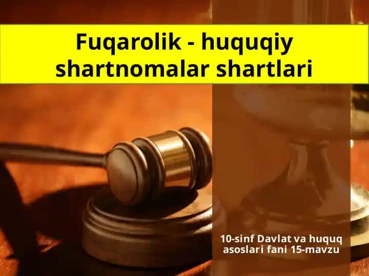 Fuqarolik-huquqiy shartnomalar shartlari