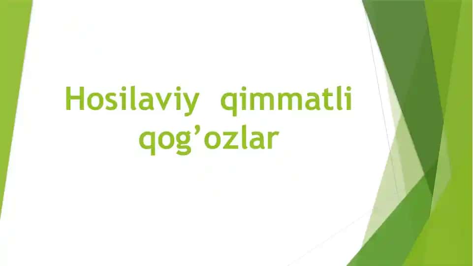 Hosilaviy qimmatli qo'g'ozlar