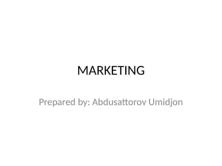 MARKETING