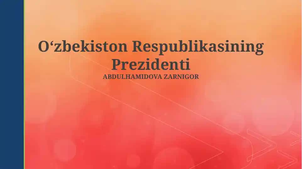Oʻzbekiston Respublikasining Prezidenti