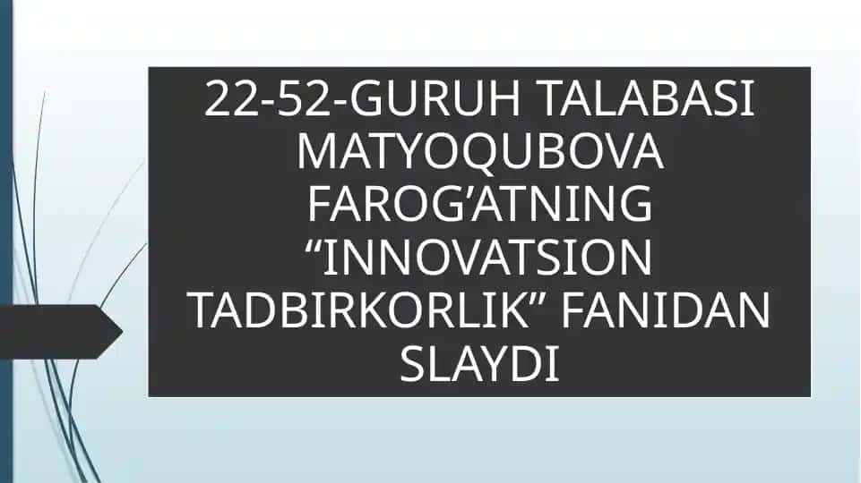 Innovatsion faoliyatdagi xatarlar