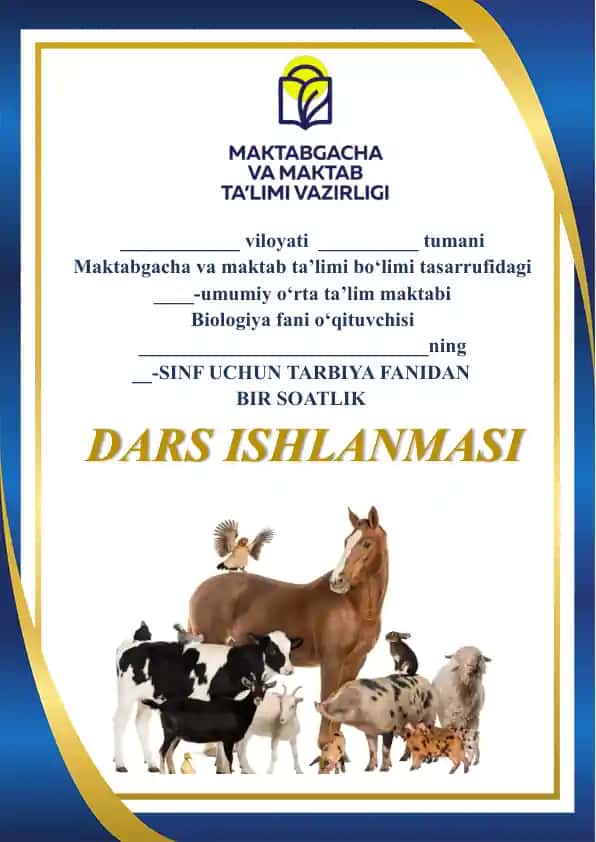 Hayvonlarning ko‘payishi DARS ISHLANMASI