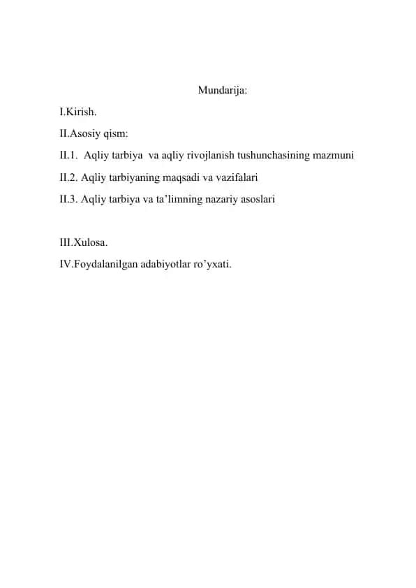 Maktabgacha Yoshdagi Bolalarni Aqliy Jihatdan Tarbiyalash Shakli