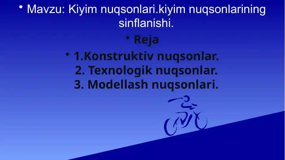 Kiyim nuqsonlari.kiyim nuqsonlarining sinflanishi.
