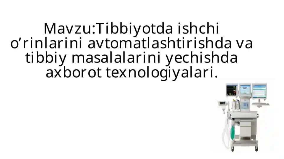 Tibbiyotda Axorot Texnologiyalari