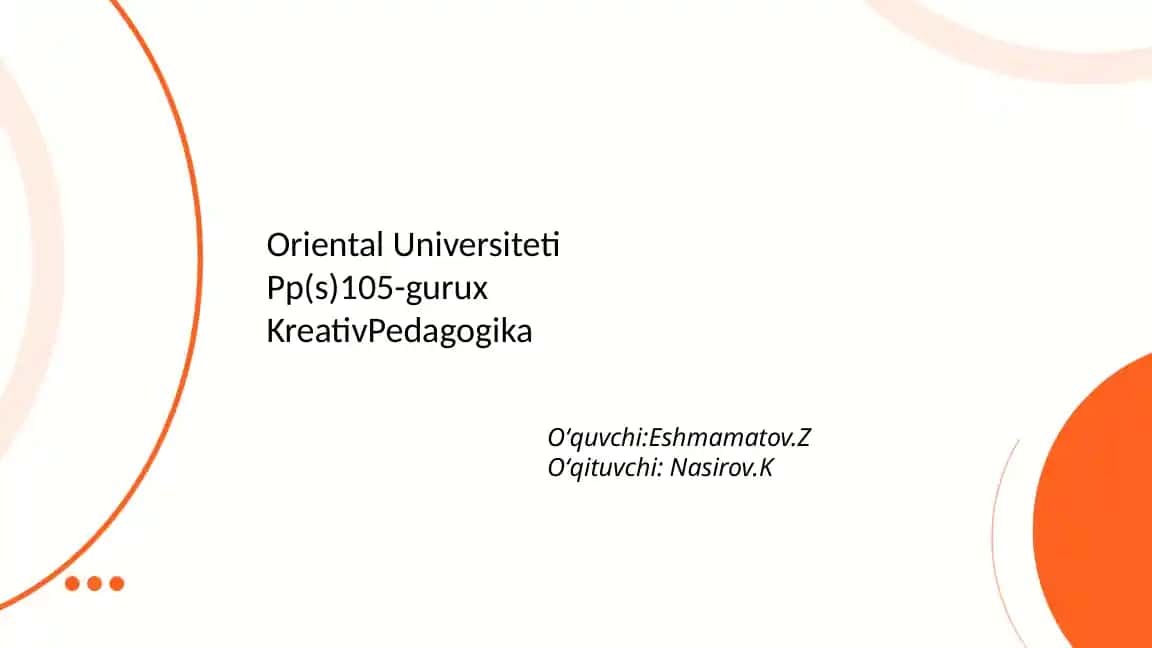 Pedagogik kompetensiyalarni shakillantirishda ijodiy yondashuv
