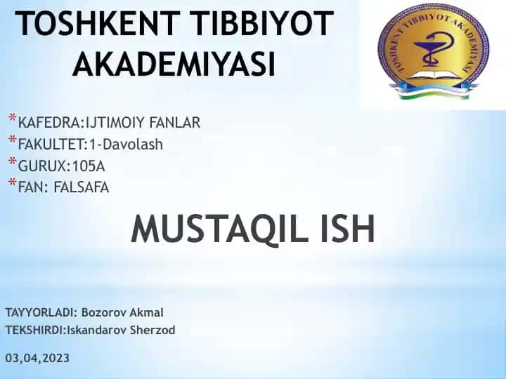 FALSAFIY DUNYOQARASHNING O’Z-O’ZINI ANGLASHDAGI ROLI