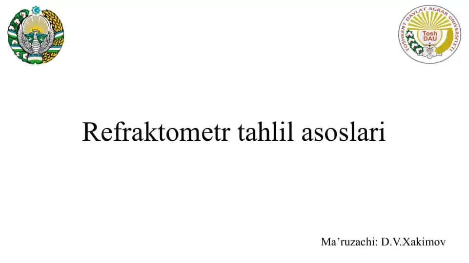 Refraktometr tahlil asoslari