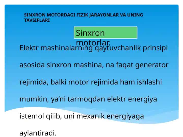 Sinxron motorlar