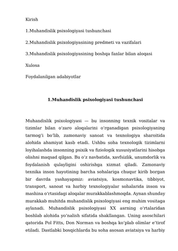 Muhandislik psixologiyasi