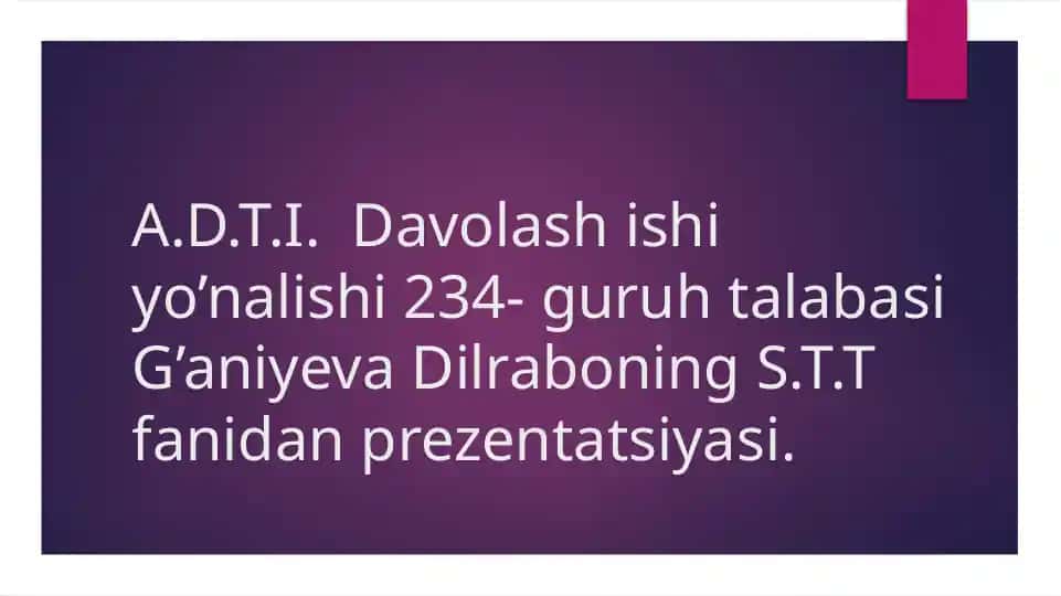 ADDEKTIV BUZILISHLAR