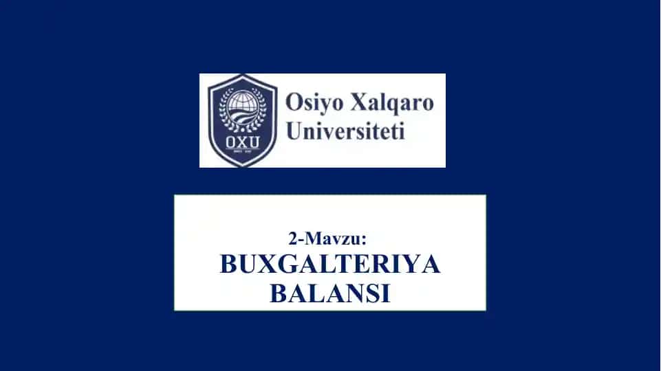 BUXGALTERIYА BALANSI