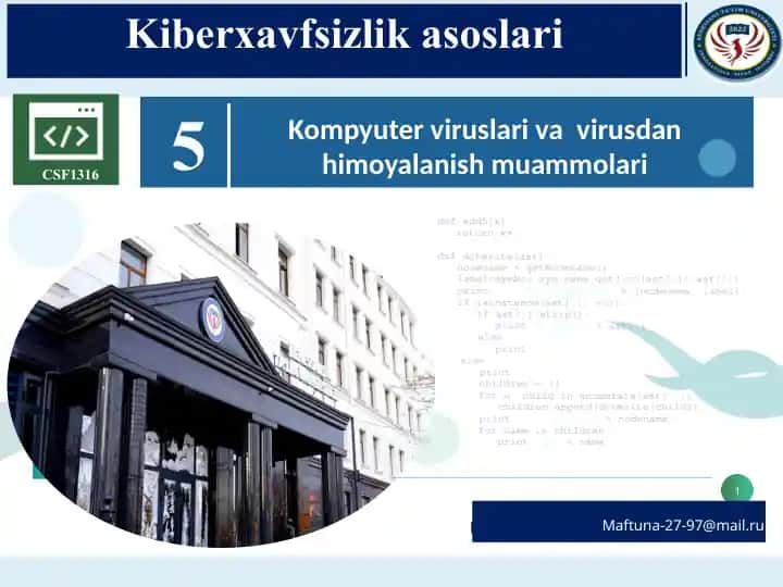 Kiberxavfsizlik asoslari