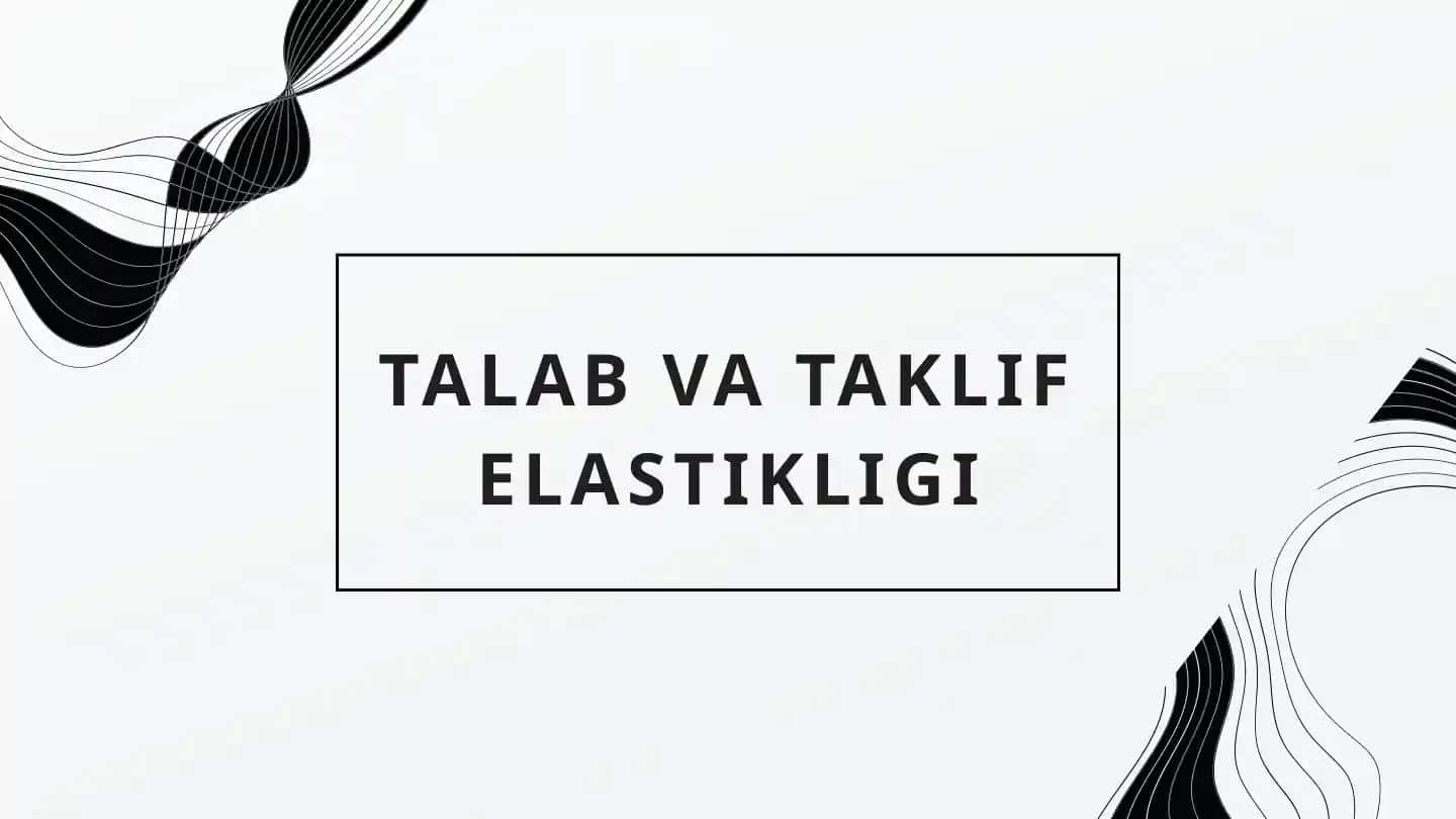 TALAB VA TAKLIF ELASTIKLIGI