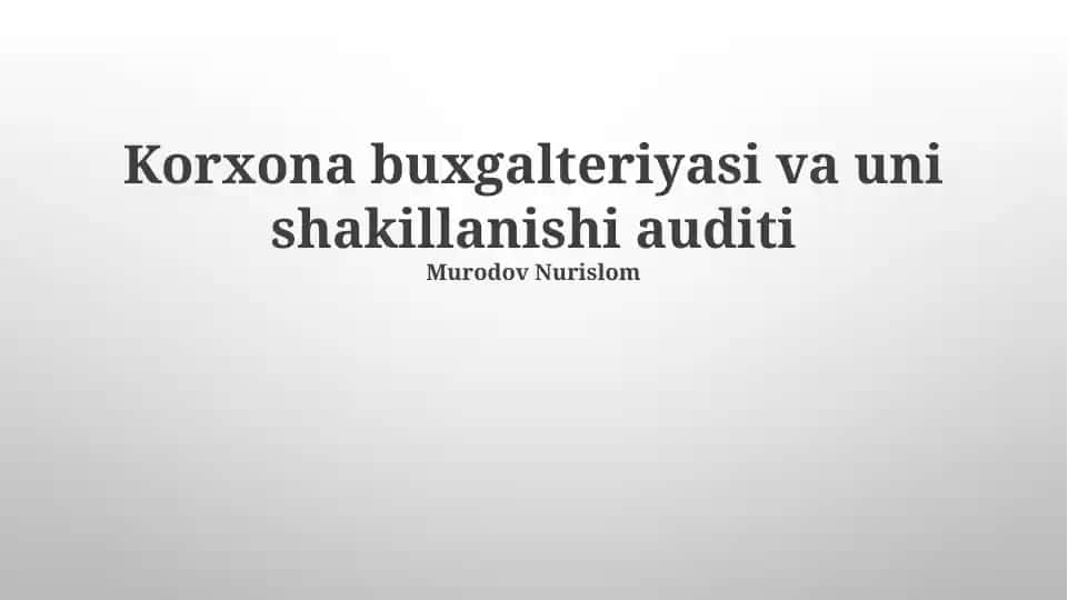 Buxgalteriya hisobining asosiy tamoyillari
