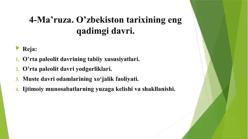 O'zbekiston tarixining eng qadimgi davri