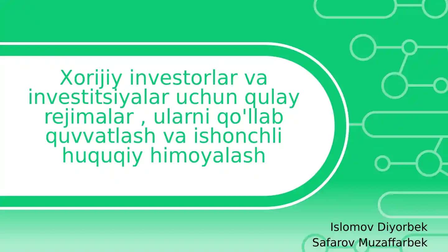 Investitsiya siyosatining afzalliklari