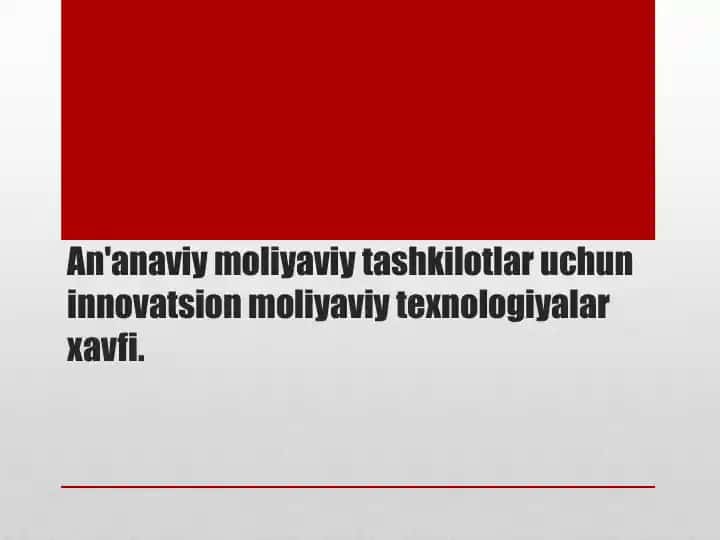 Fintech texnologiyalari