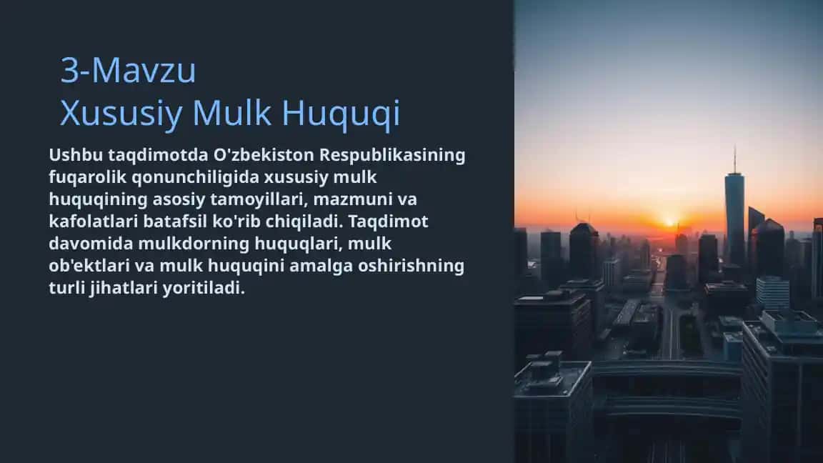 Xususiy Mulk Huquqi
