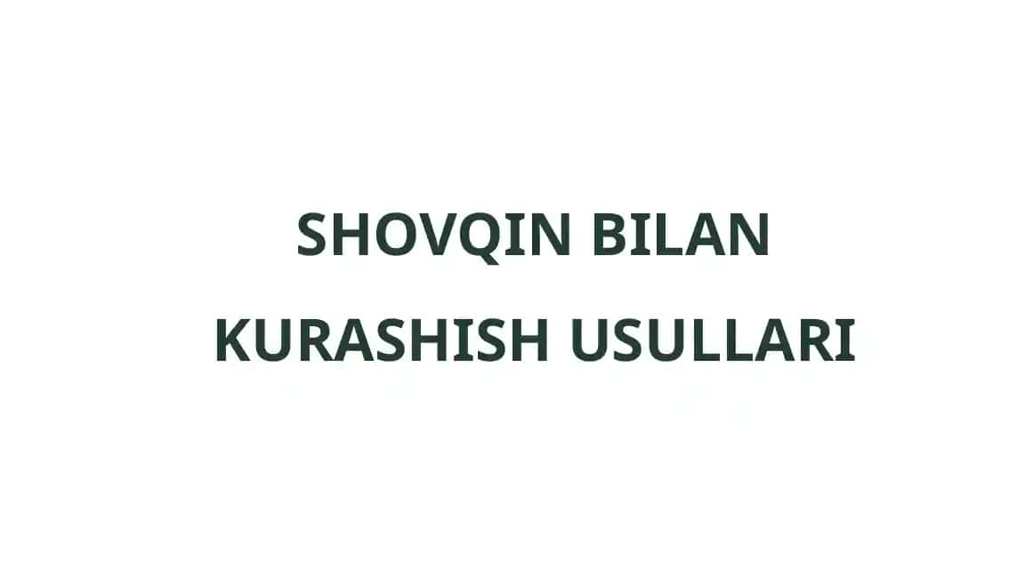 Shovqin bilan kurashish usullari