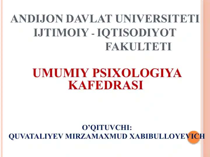 Diqqatning Psixologikasosi
