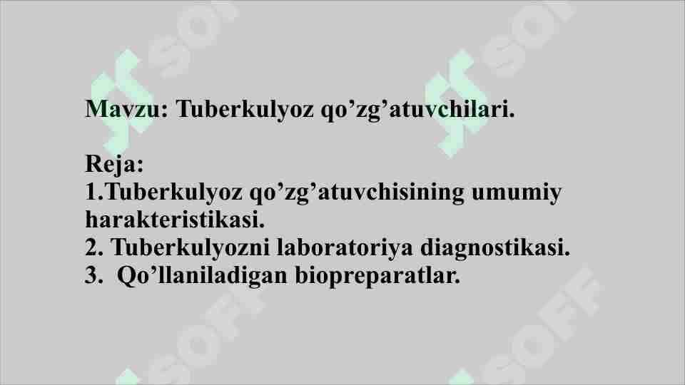 Tuberkulyoz qo'zg'atuvchilari