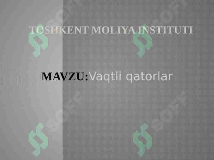 Vaqtli qatorlar