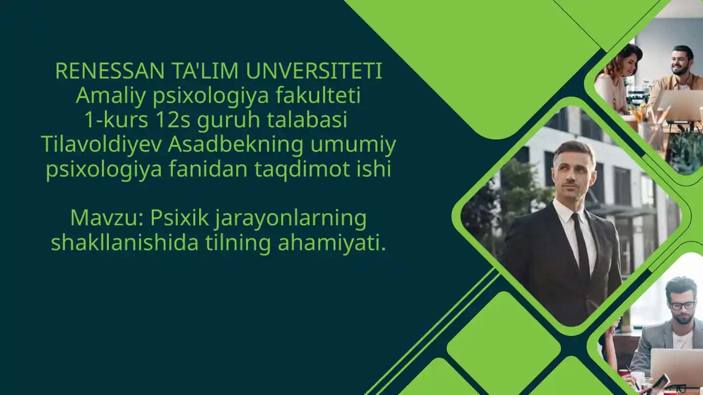 Psixologiya fanidan taqdimot ishi