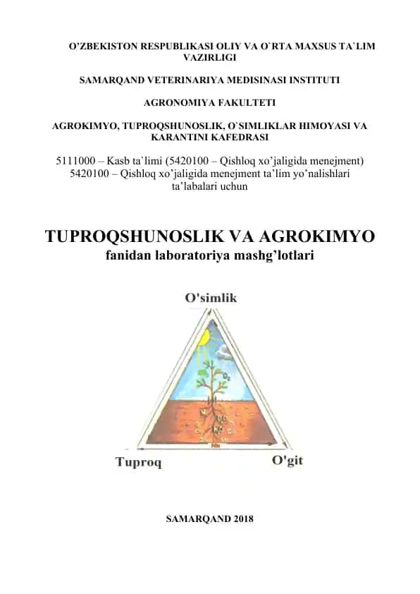 Tuproqshunoslik laboratoriya mashg'otlari