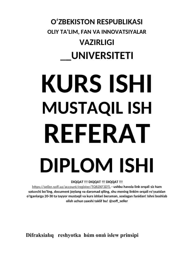 Difraksiyalıq reshyotka hám onıń islew prinsipi