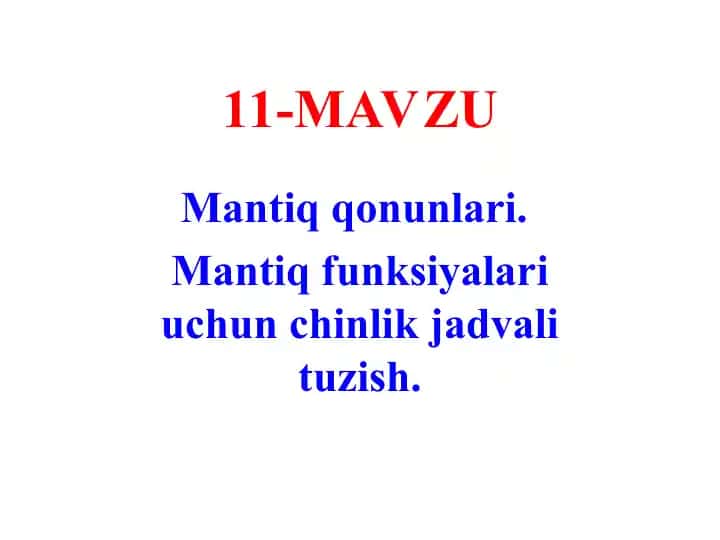 Mantiq qonunlari va funksiyalari