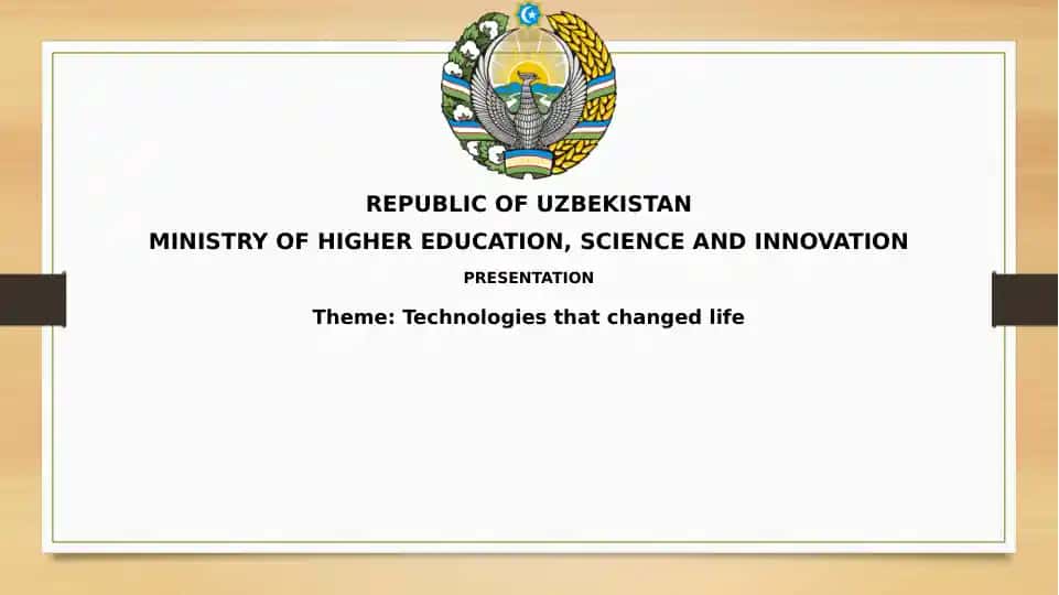 Technologies that changed life