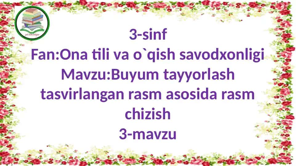 Buyum tayyorlash tasvirlangan rasm asosida rasm chizish