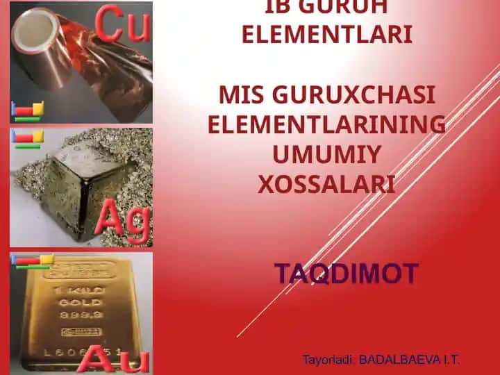 Mis guruхchasi elementlarining umumiy хossalari