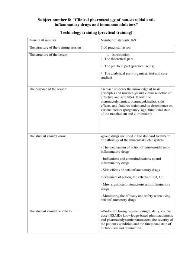 Clinical pharmacology of non-steroidal anti-inflammatory drugs and immunomodulators