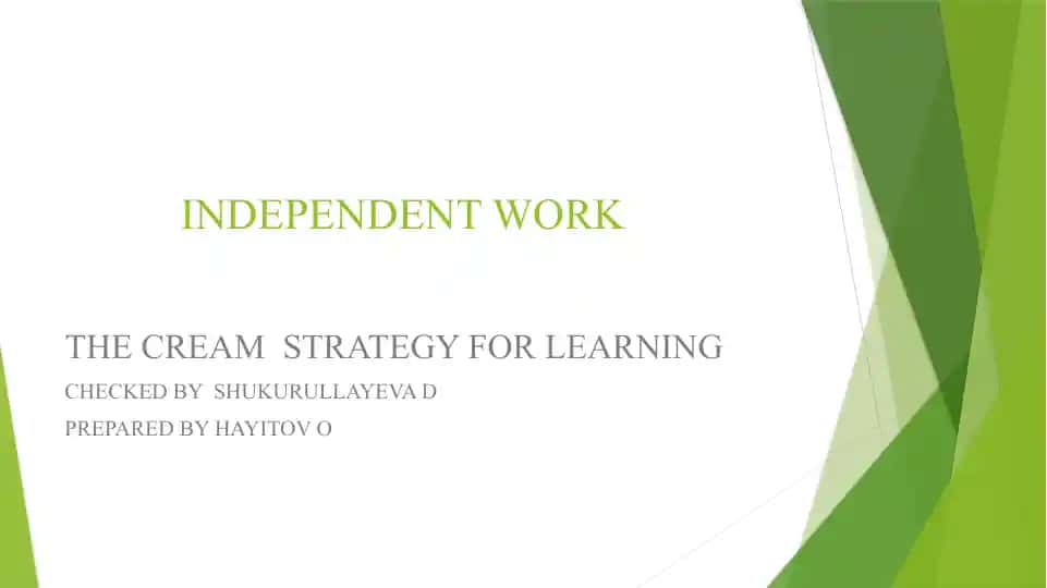 Cream Learning Strategy for Learning