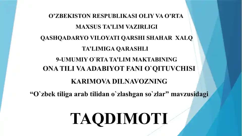 "O`zbektiligaarabtilidano`zlashganso`zlar"