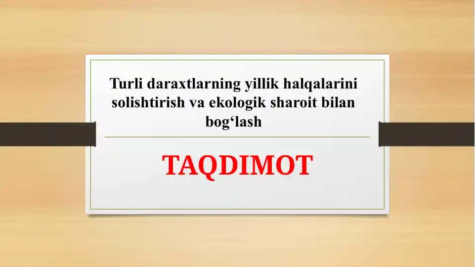 Turlidaraxtlar yillik halqalari