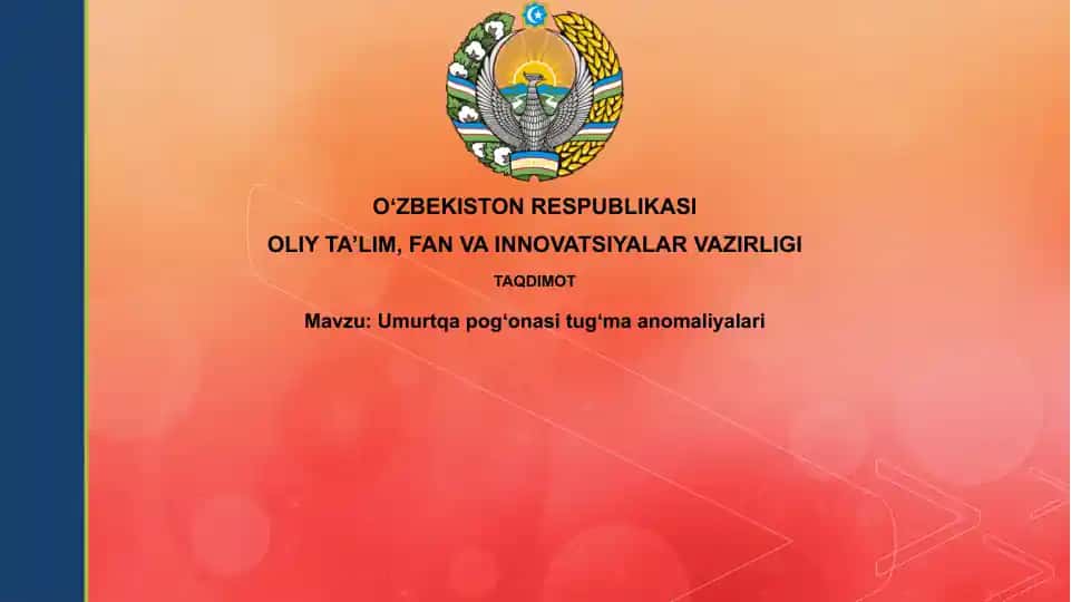 Umurtqa pog'onasining tug'ma anomaliyalari