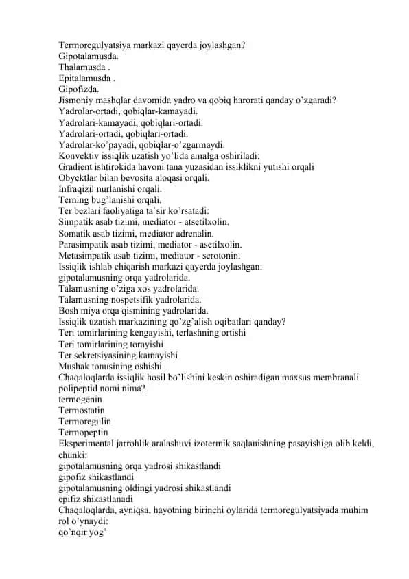 Termoregulyatsiya