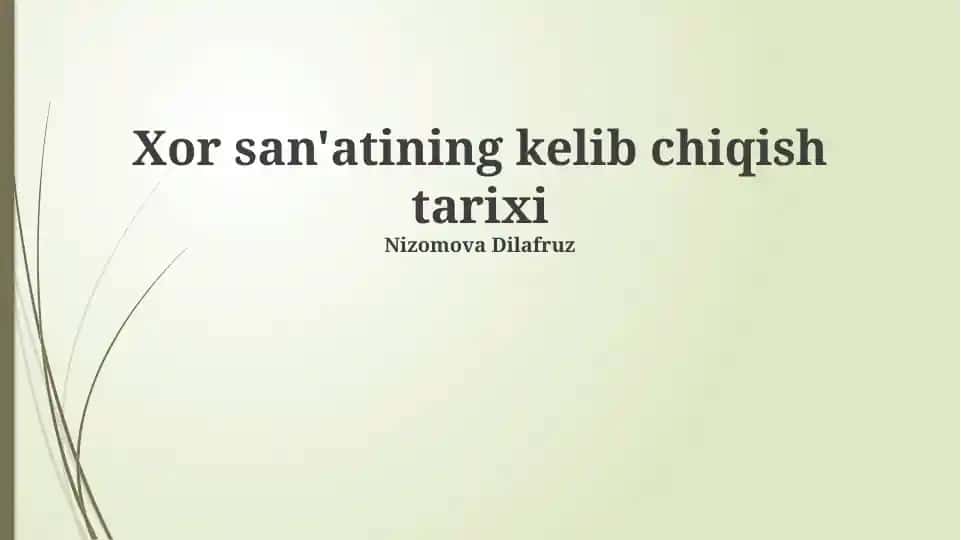 XOR san'atining kelib chiqish tarixi