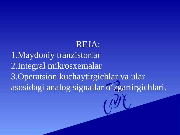 Maydoniy tranzistorlar va integral mikrosxemalar
