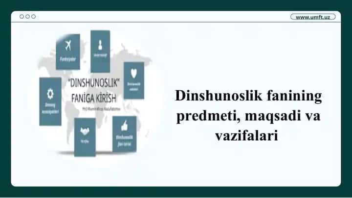 Dinshunoslik fanining predmeti, maqsadi va vazifalari